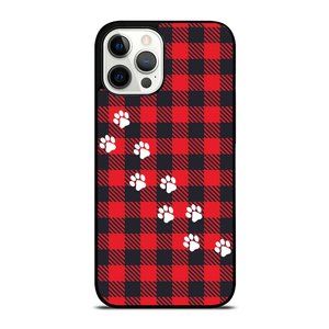 Checkered Red Buffalo Plaid Dog Paw Print Animal Gift iPhone Case